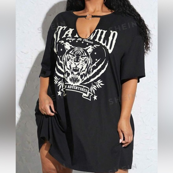 SHEIN Stay Wild Tiger Keyhole Dress - Picture 3 of 4